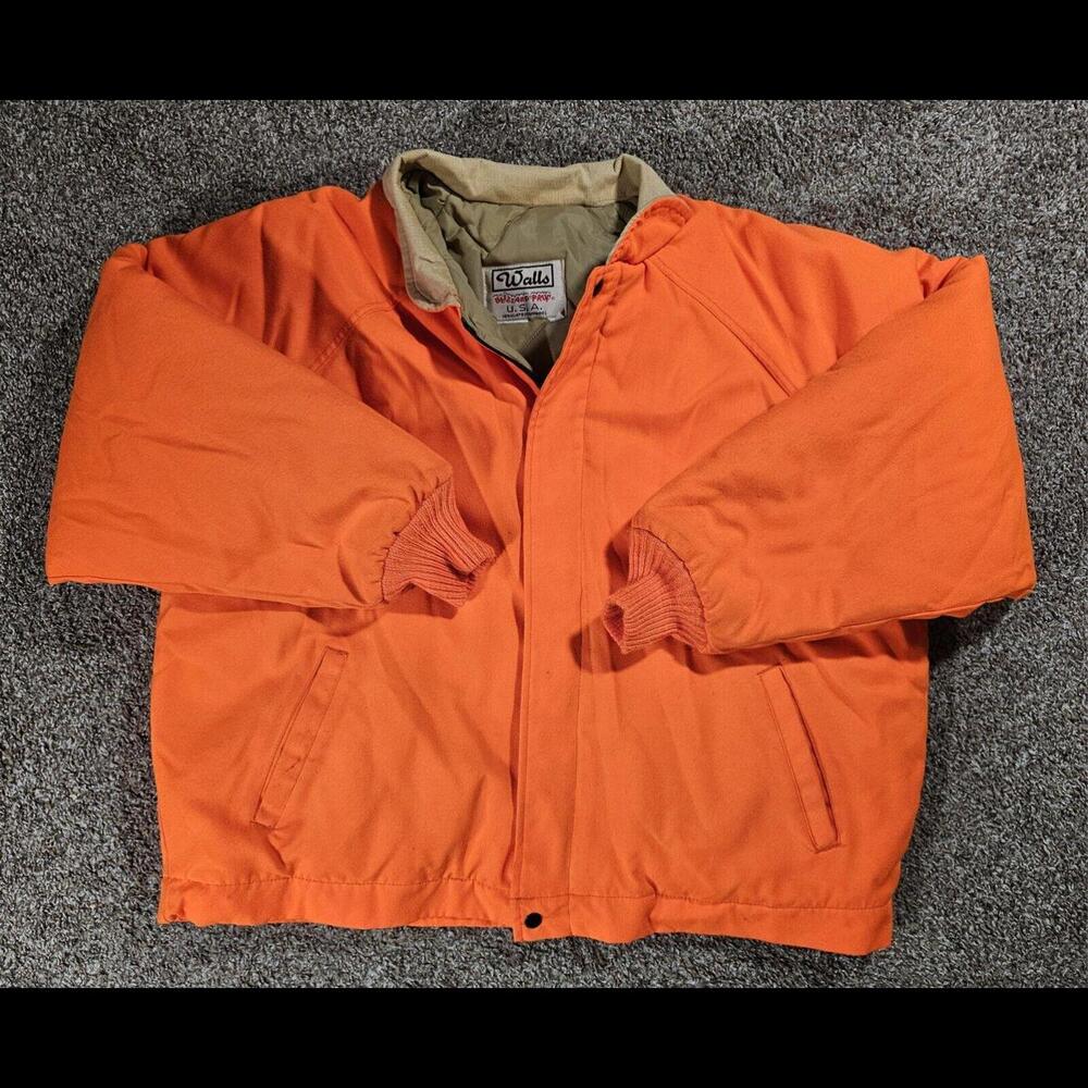 vtg Walls Blizzard-Pruf USA APPROX 2XL Orange Hunting Jacket